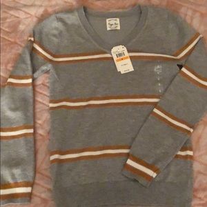 V-neck striped sweater